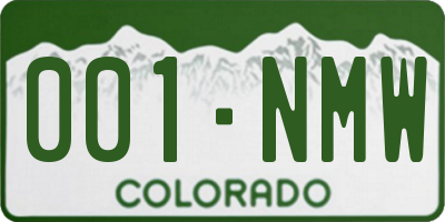 CO license plate 001NMW