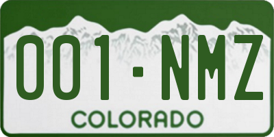 CO license plate 001NMZ