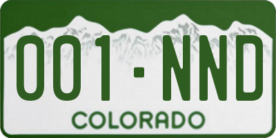 CO license plate 001NND