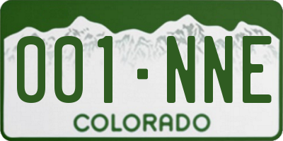 CO license plate 001NNE