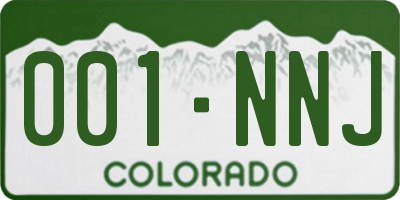 CO license plate 001NNJ