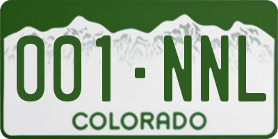 CO license plate 001NNL