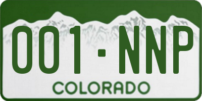 CO license plate 001NNP