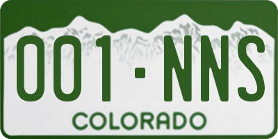 CO license plate 001NNS