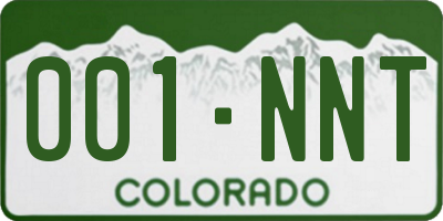 CO license plate 001NNT