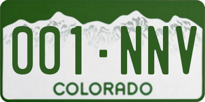 CO license plate 001NNV