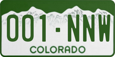 CO license plate 001NNW