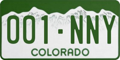 CO license plate 001NNY