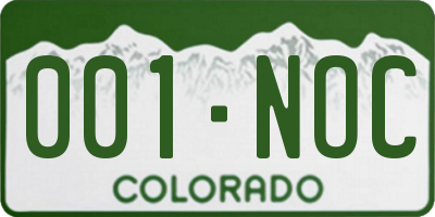 CO license plate 001NOC