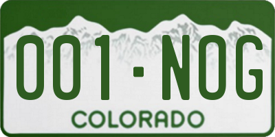 CO license plate 001NOG