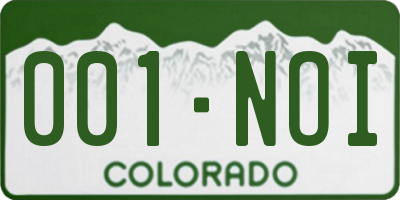 CO license plate 001NOI