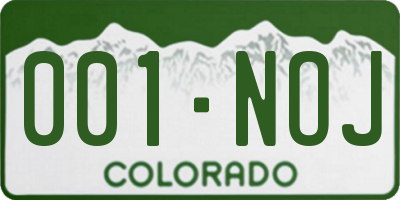 CO license plate 001NOJ