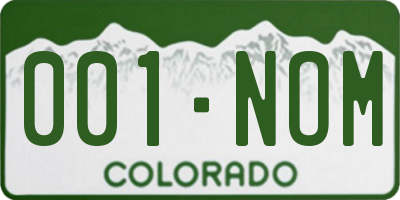 CO license plate 001NOM