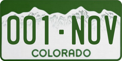 CO license plate 001NOV