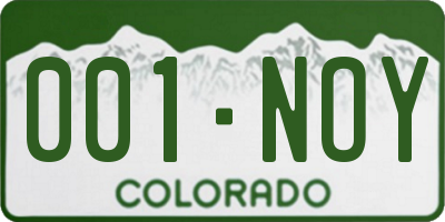 CO license plate 001NOY