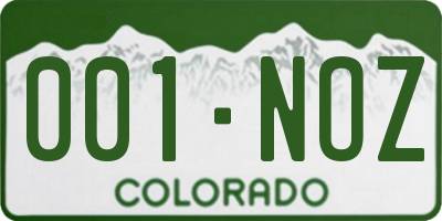 CO license plate 001NOZ