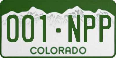 CO license plate 001NPP