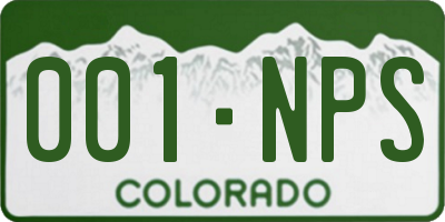 CO license plate 001NPS