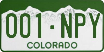 CO license plate 001NPY