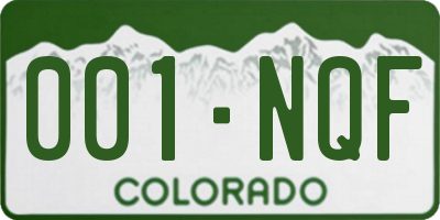 CO license plate 001NQF