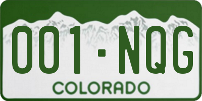 CO license plate 001NQG