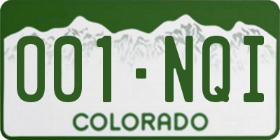 CO license plate 001NQI