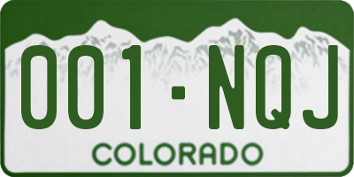 CO license plate 001NQJ