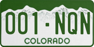 CO license plate 001NQN