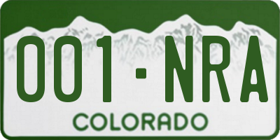 CO license plate 001NRA