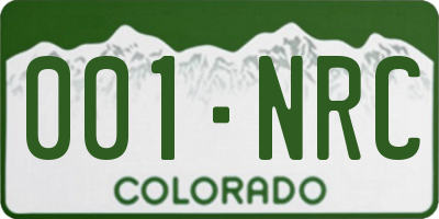 CO license plate 001NRC