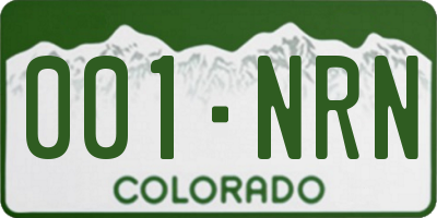 CO license plate 001NRN