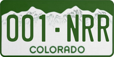 CO license plate 001NRR