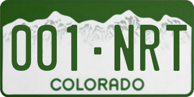 CO license plate 001NRT