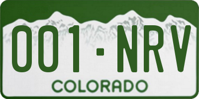 CO license plate 001NRV