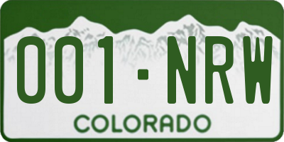 CO license plate 001NRW