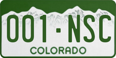 CO license plate 001NSC