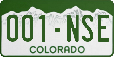 CO license plate 001NSE