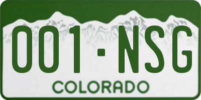 CO license plate 001NSG