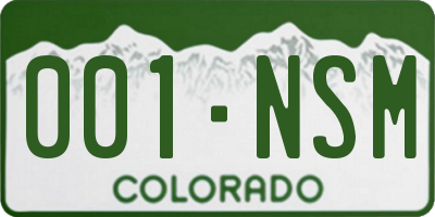 CO license plate 001NSM