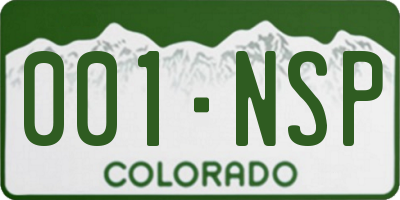 CO license plate 001NSP