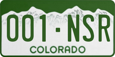 CO license plate 001NSR