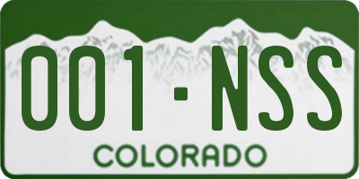 CO license plate 001NSS