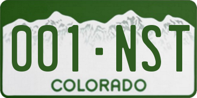 CO license plate 001NST