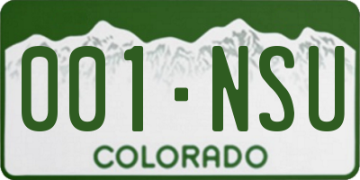 CO license plate 001NSU