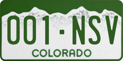 CO license plate 001NSV