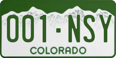 CO license plate 001NSY