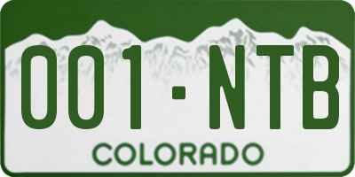 CO license plate 001NTB