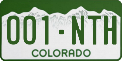 CO license plate 001NTH