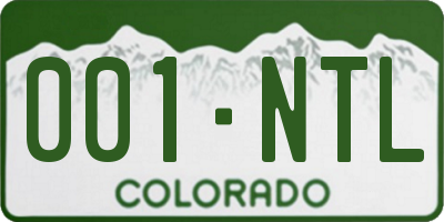 CO license plate 001NTL