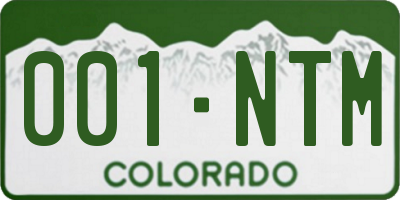 CO license plate 001NTM